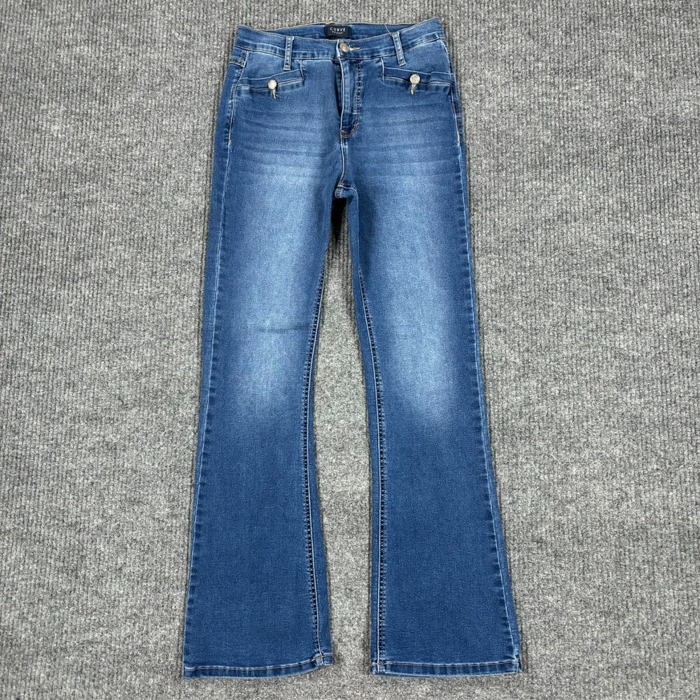 Curve Appeal Bootcut Jeans Womens Size 8/29 Medium Wash Stretch Denim